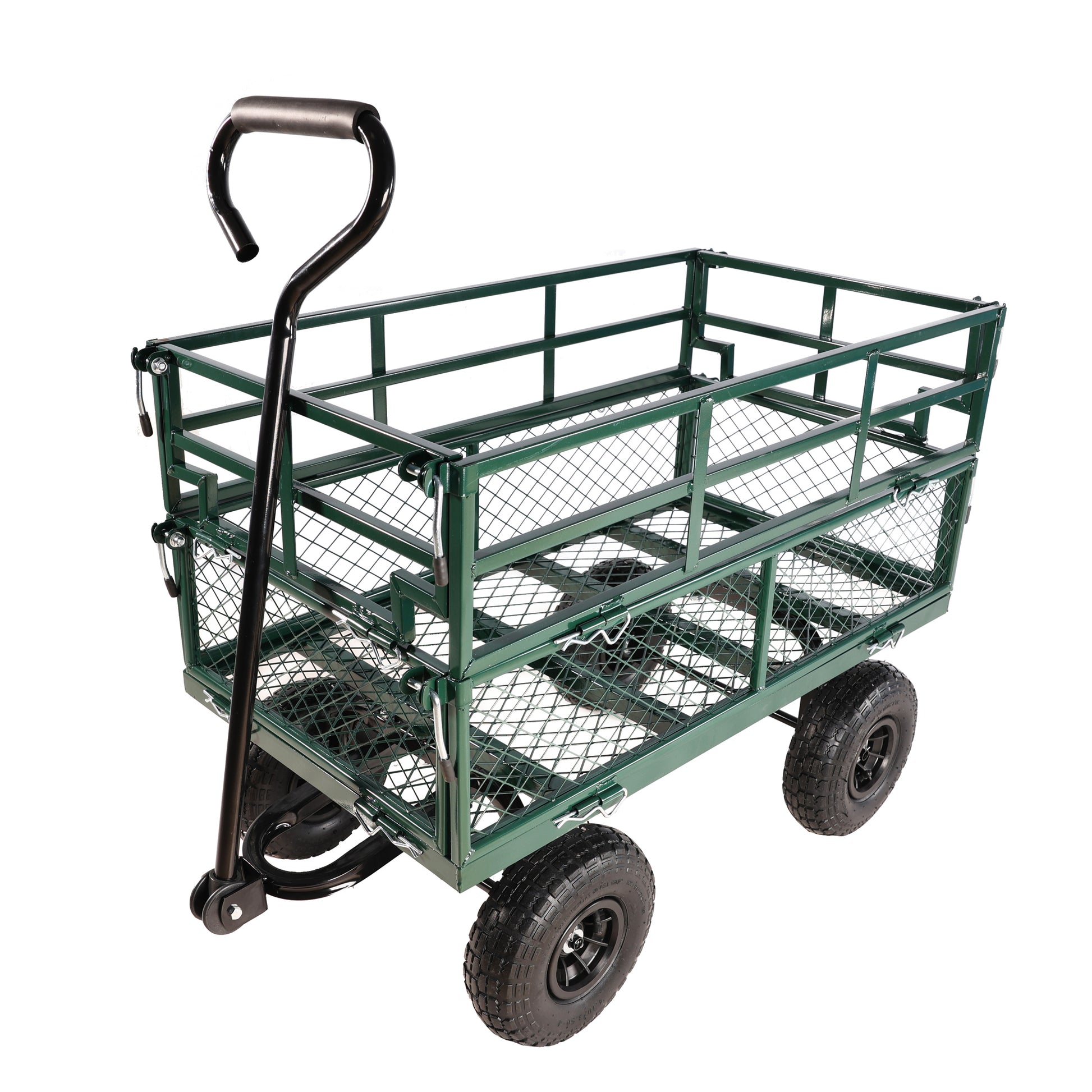 Wagon Cart Garden Cart Trucks Make It Easier To Transport Firewood Green Garden & Outdoor Metal