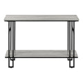 Accent Table, Console, Entryway, Narrow, Sofa, Living Room, Bedroom, Grey Laminate, Black Metal, Contemporary, Modern Grey Metal