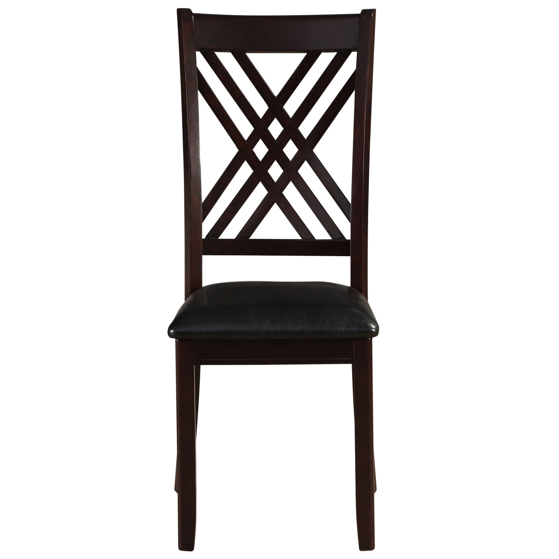 Black And Espresso Cross Back Side Chairs Set Of