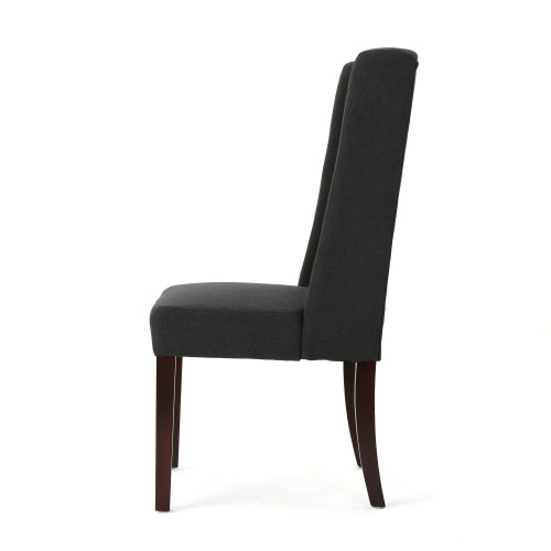 Dining Chair Charcoal Wood Fabric