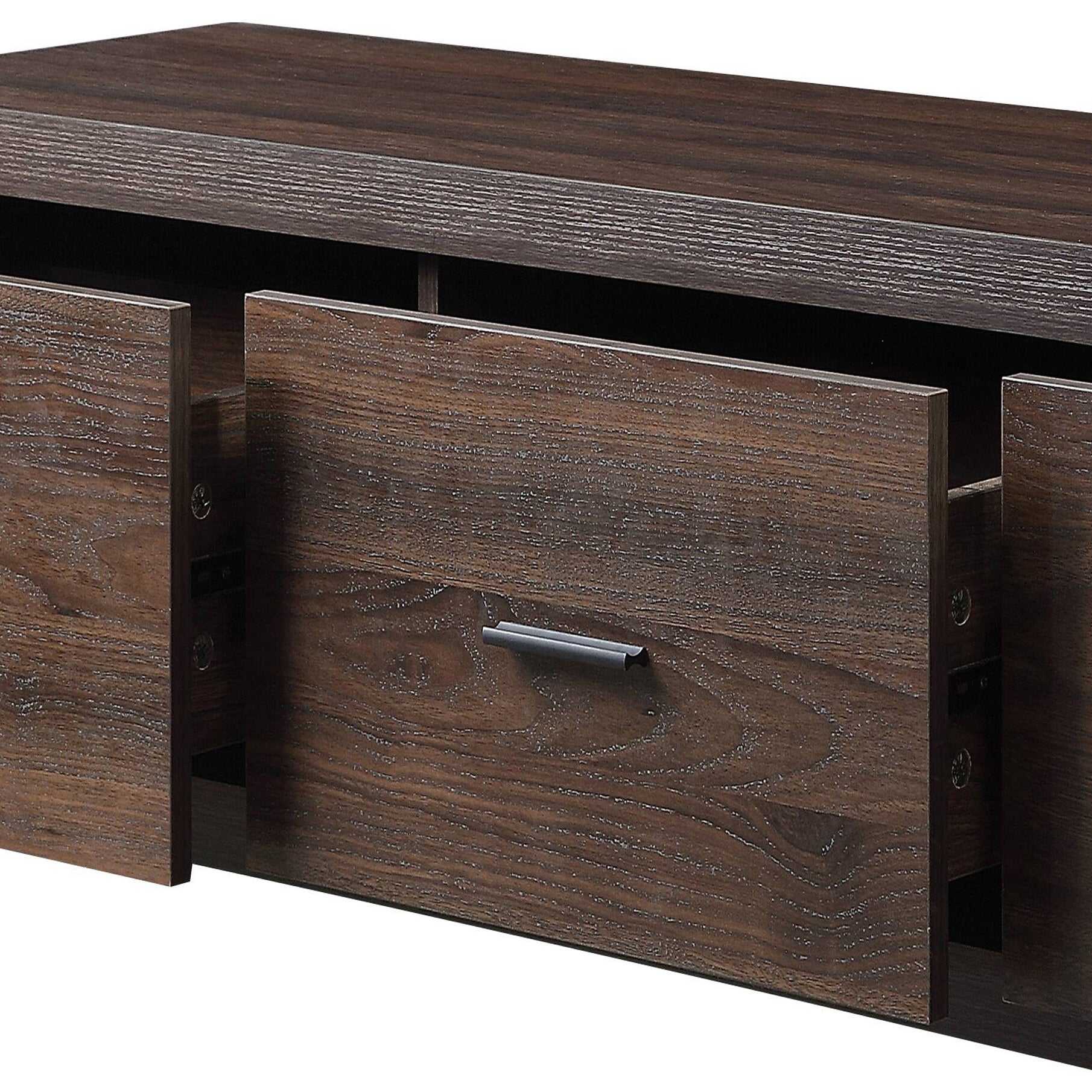 Walnut Tv Stand With 3 Drawers Walnut Primary Living Space 50 59 Inches Contemporary Wood