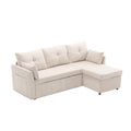 United We Win Furniture, Modular L Shaped Sofa, Modular Long Sofa With Reversible Chaise Lounge, Sofa Bed, Sleeper Sofa, Modular Sofa Combination With Storage Seats. Beige Chenille 3 Seat