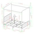Modern Metal And Wood Canopy Queen Bedframe Smoked Oak Queen Brown Mdf Steel