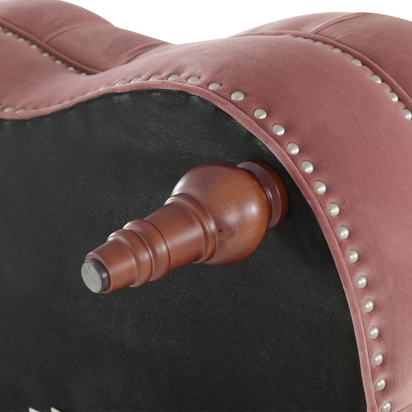 La Rosa Victorian Tufted Upholstered Accent Chair, Ash Rose Pink Velvet Pink Foam Velvet