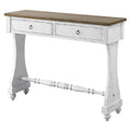 Antique White 2 Drawer Console Table White Primary Living Space Rubberwood Drawers Rectangular Wood