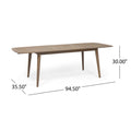 Outdoor Acacia Wood Expandable Dining Table, Gray