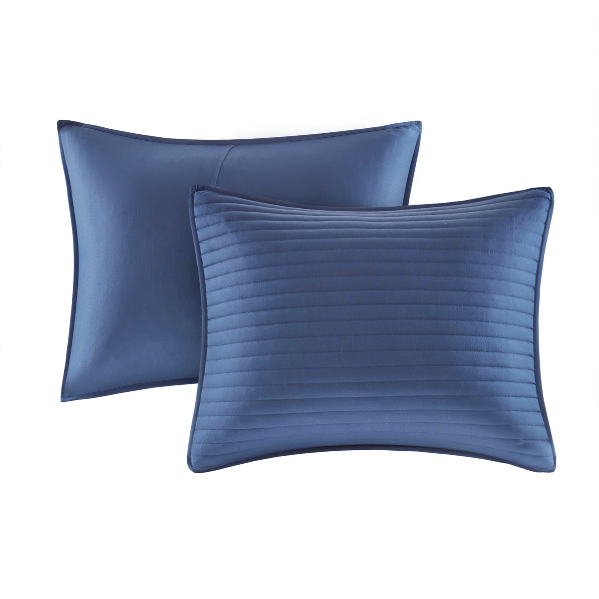 8 Piece Printed Seersucker Comforter And Quilt Set Collection Blue King Cal King King Blue Polyester