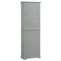 Tall Bathroom Storage Cabinet, Freestanding Storage Cabinet With Drawer And Adjustable Shelf, Mdf Board With Painted Finish, Grey Grey Mdf