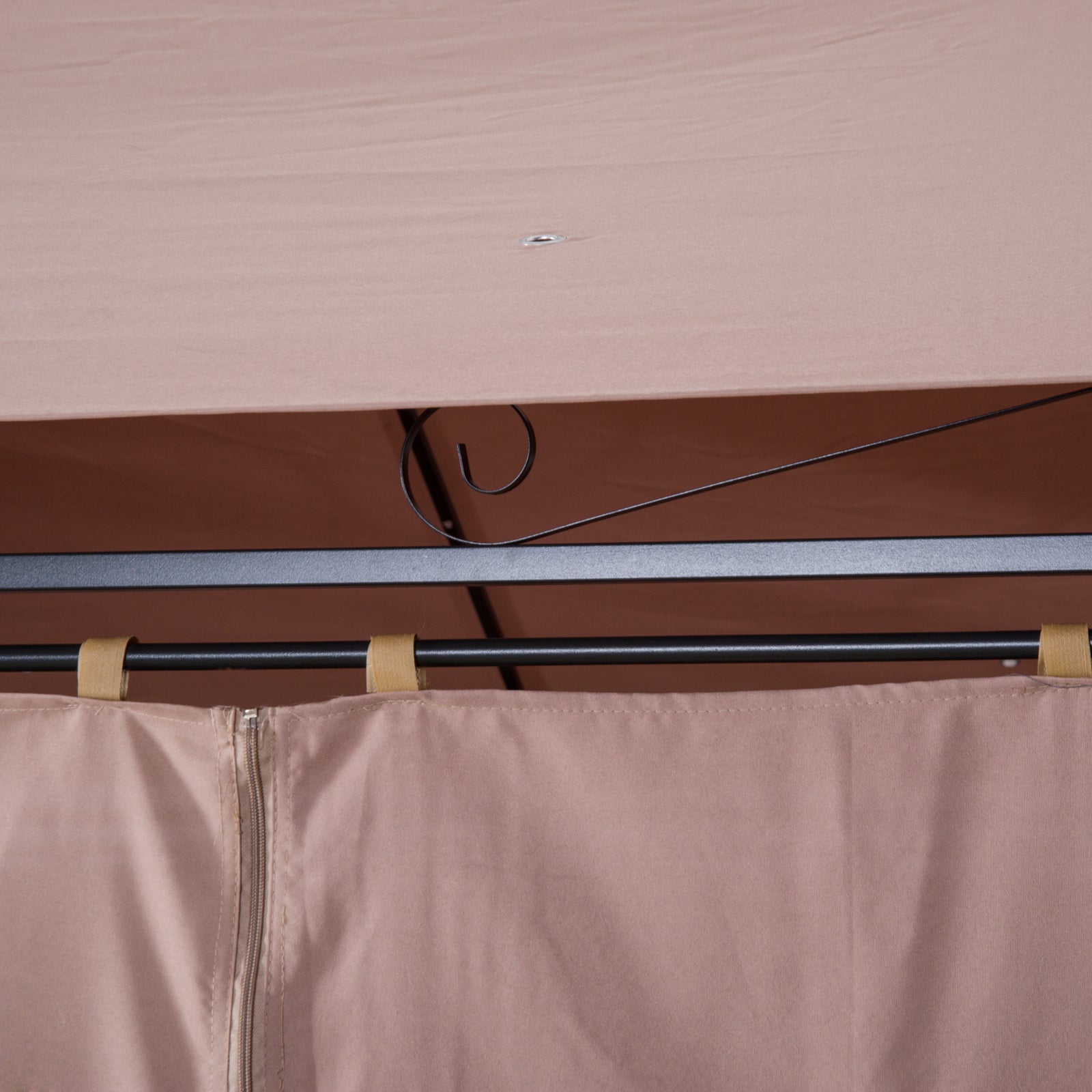 Outsunny 10' X 13' Patio Gazebo, Outdoor Gazebo Canopy Shelter With Curtains, Vented Roof, Steel Frame For Garden, Lawn, Backyard And Deck, Khaki Khaki Steel