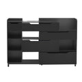 Shoe Storage Cabinet For Entryway With Drawers And Shelves, Modern Shoe Organizer Cabinet, Free Standing Shoe Rack For Hallway, Living Room Black Mdf