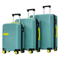 Hardshell Luggage Sets 3 Pcs Contrast Color Suitcase With Spinner Wheels And Tsa Lock 20