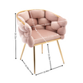 Luxury Modern Simple Leisure Velvet Single Sofa Chair Bedroom Lazy Person Household Dresser Stool Manicure Table Back Chair Pink Set Of 2 Pink Velvet