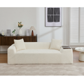 Arrived 2 Piece Boucle Cloud Sofa Set, Upholstered Sofa Set, Modern 3 Seater And 2 Seater Sofa With Mdf End Table For Living Room ,Apartment,3 2 Couch,Boucle,Beige Beige Polyester Primary Living Space Soft Tight Back Modern Square Arms Foam Upholstered 5