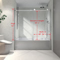 6063 Chrome Frameless One Fixed And One Shifted Shower Door, 70Mm 304 Stainless Steel Large Pulleys With Adjustable Soft Closing Function,With Nano Easy Cleaning And Stick Explosion Proof Menbrance Chrome Bathroom American Design,Minimalist Glass Metal