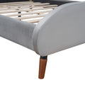 Full Size Upholstered Platform Bed With Koala Shaped Headboard, Gray Full Gray Velvet