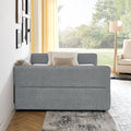 Daybed With Trundle Upholstered Tufted Sofa Bed, With Two Drawers, Queen Size, Boucle Fabric, Grey 88