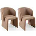 Modern Accent Chair Brown Single Sofa Chair,Upholstered Side Chair Teddy Comfy Chair For Dining Room Bedroom Living Room Reception Brown 2Pc Brown Primary Living Space Modern Set Of 2 Foam Teddy