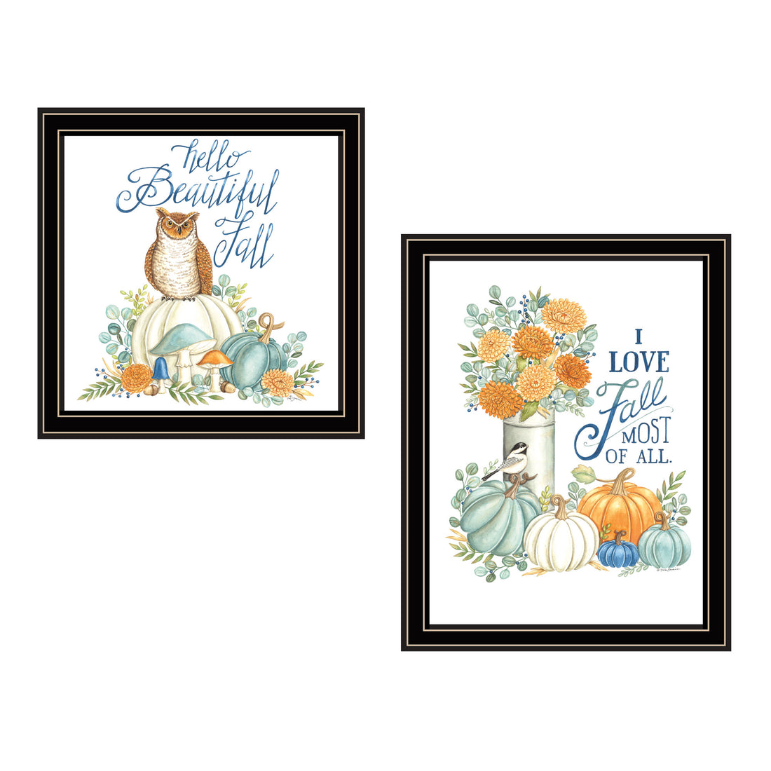 2 Piece Vignette I Beautiful Fall Most Of All Black Framed Wall Art For Living Room, Bedroom Wall Art Print For Home Decor By Deb Strain Multicolor Wood Paper