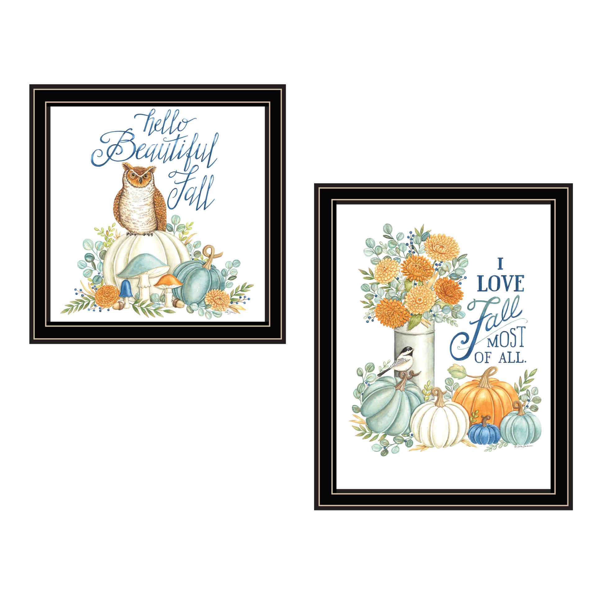 2 Piece Vignette I Beautiful Fall Most Of All Black Framed Wall Art For Living Room, Bedroom Wall Art Print For Home Decor By Deb Strain Multicolor Wood Paper