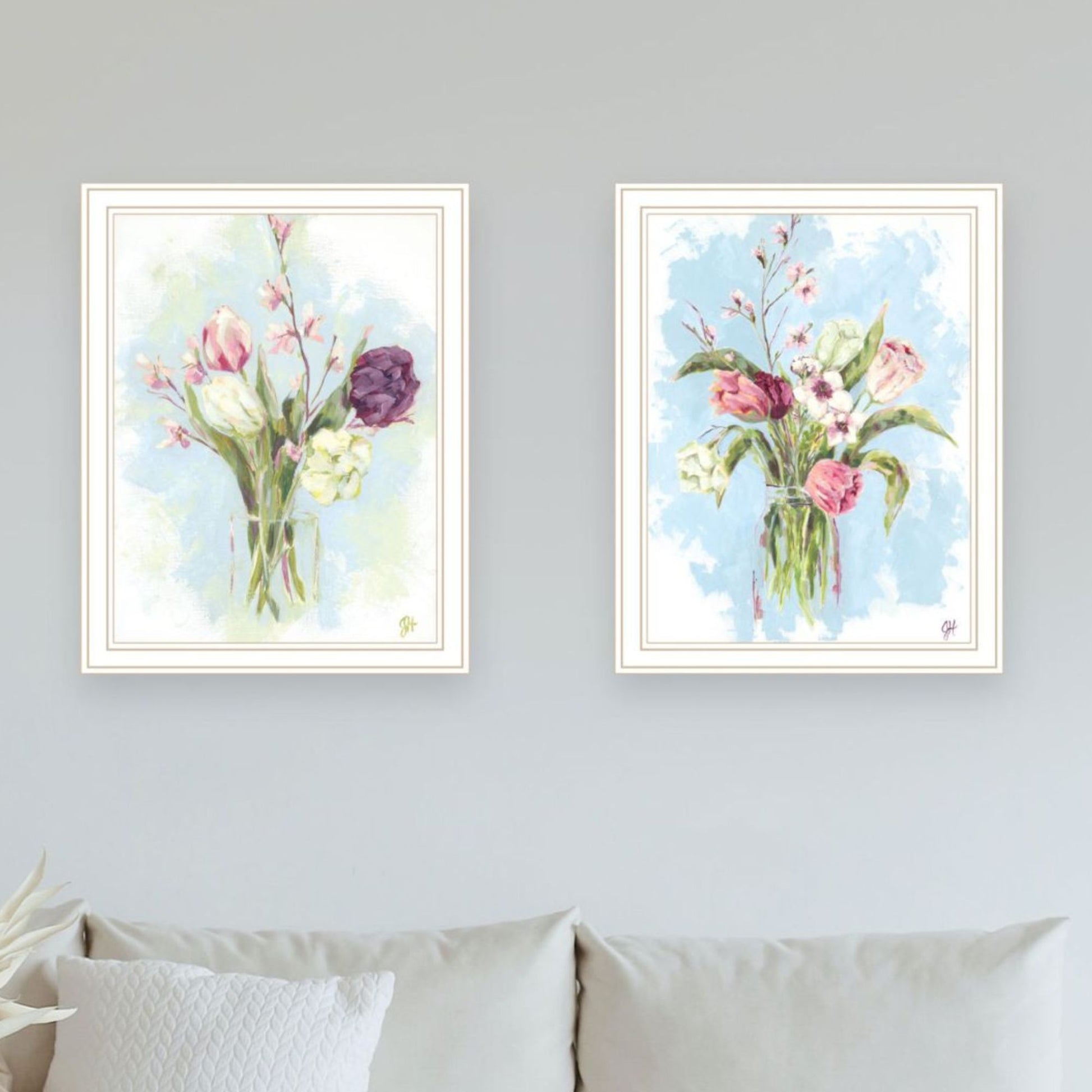 "Flowers From The Farm" Framed Wall Art For Living Room, Wall Art Print For Home Decor, Bedroom Wall Art By Jennifer Holden Multicolor Wood Paper