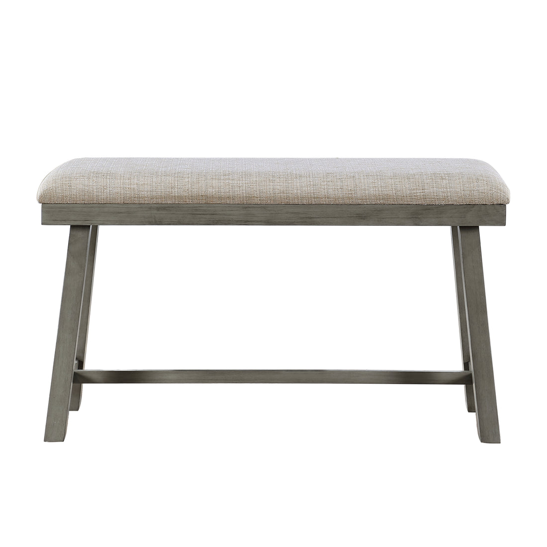 Light Gray Finish Counter Height Bench Foam Cushioned Seat Industrial Design Kitchen Dining Furniture 1Pc Light Gray Dining Room Wood