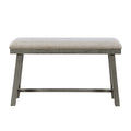 Light Gray Finish Counter Height Bench Foam Cushioned Seat Industrial Design Kitchen Dining Furniture 1Pc Light Gray Dining Room Wood