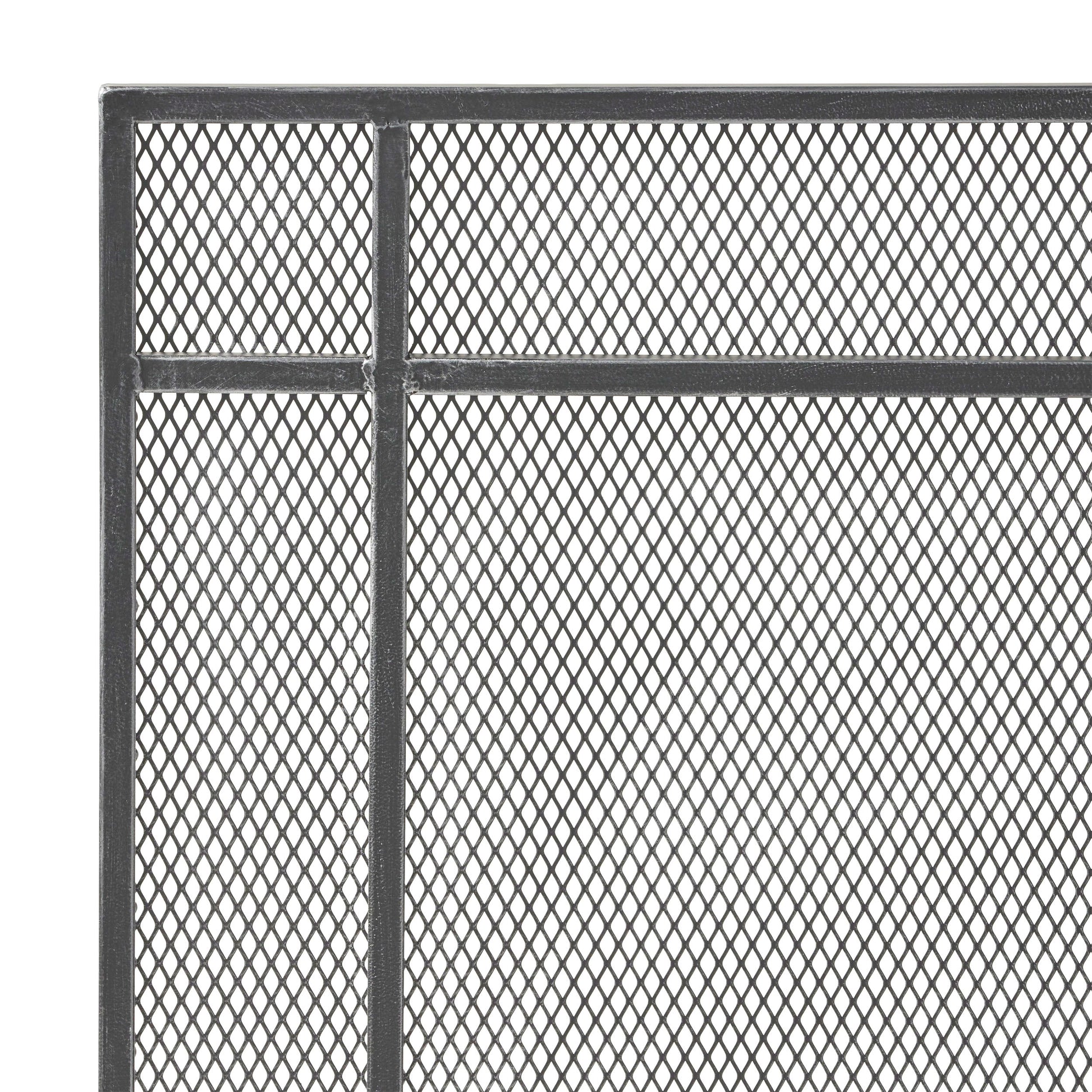 Fire Screen Black Silver Iron