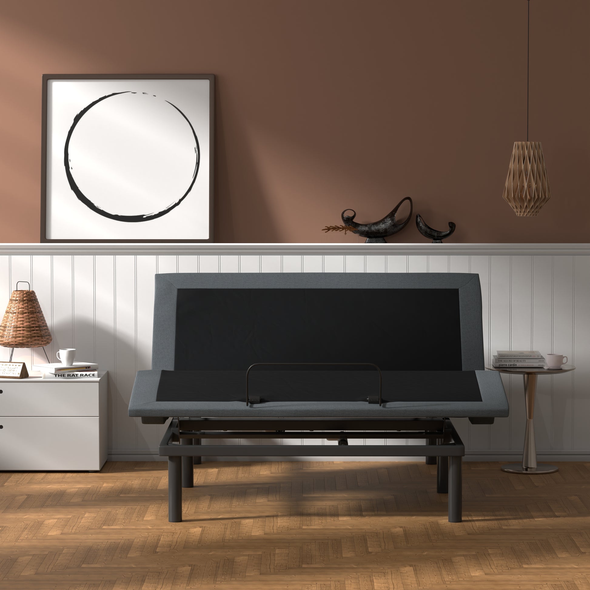 Btx4 Queen Adjustable Bed Base With Head And Foot Position Adjustment Box Spring Not Required Queen Black Grey Steel