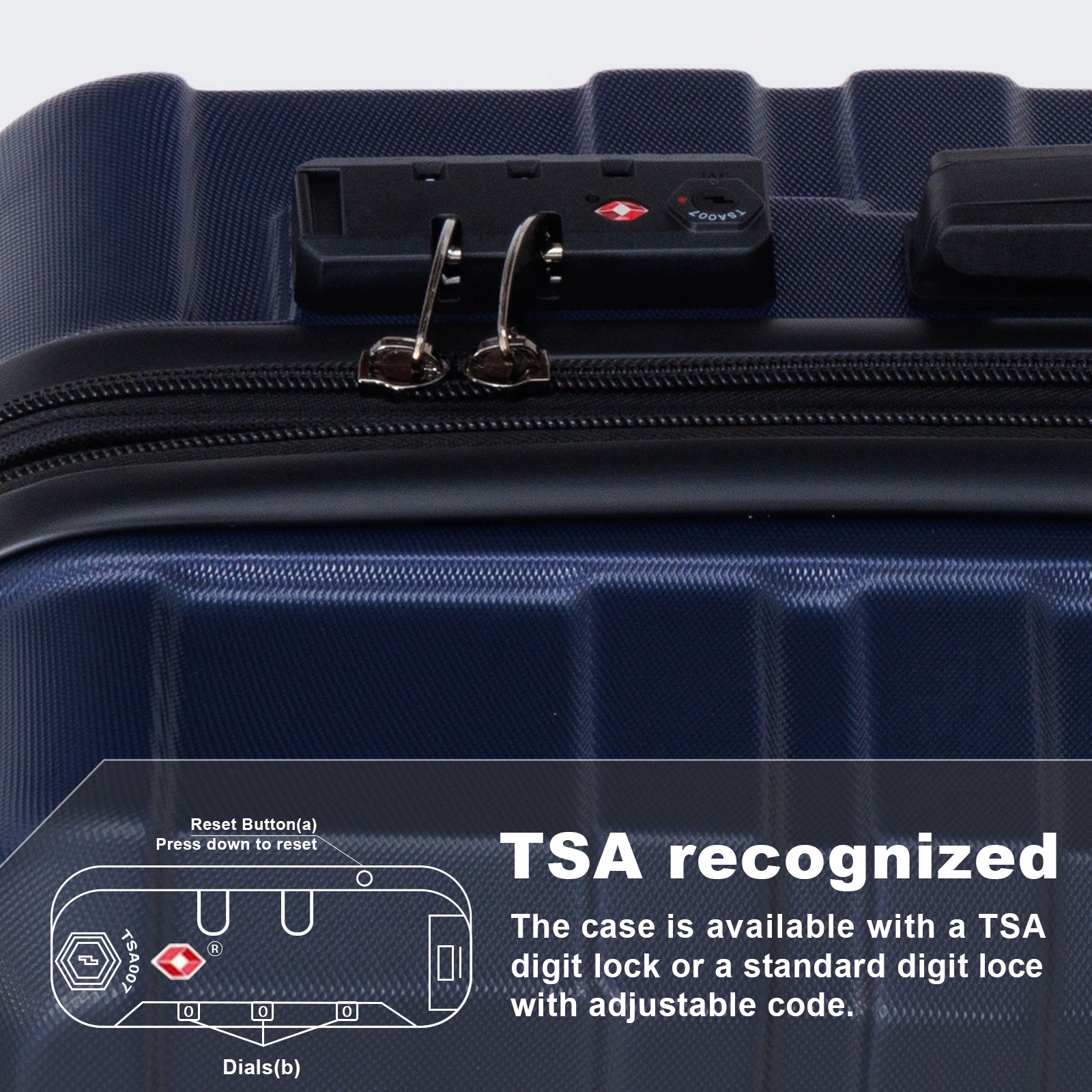 Luggage Sets 3 Piece,Carry On Luggage With Wheels,Check In Luggage,28 24 20 Inch Luggage,Tsa Approved Lock,Hardshell Suitcase,Blue Blue Abs