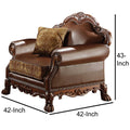 Wooden Chair With 1 Pillowcherry Brown Brown Leather