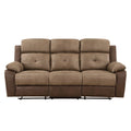 Plush Comfort Sofa Set 3Pc Brown Microfiber Upholstered Tufted Details Reclining Sofa Loveseat Reclining Chair Plush Arms Modern Living Room Furniture Brown Microfiber Wood Primary Living Space Contemporary,Modern Pillow Top Arms Plywood,Solid Wood 6