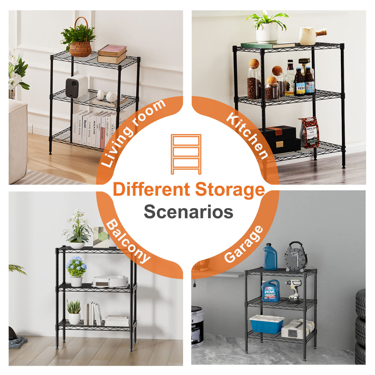 Customize Metal Wire Rack Storage Shelving Unit, Adjustable Metal Wire Racks Heavy Duty Standing