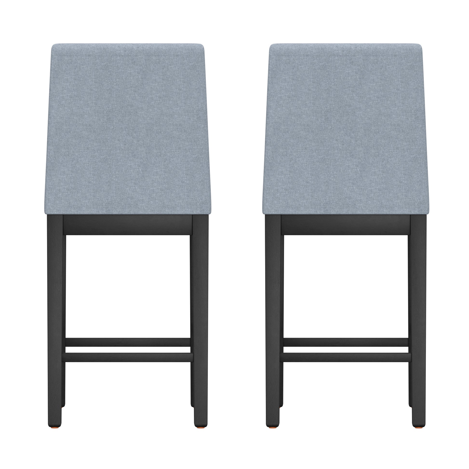 Quaint Gray Gathering Height Stool, Set Of 2 Gray Foam Solid Wood