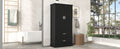 Tall Bathroom Storage Cabinet, Cabinet With Two Doors And Drawers, Adjustable Shelf, Mdf Board, Black Black Mdf