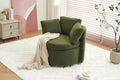 029 Teddy Fabric Swivel And Storage Chair With Back Cushion For Living Room,Green Green Primary Living Space Modern Foam Teddy