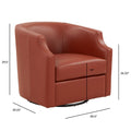 Emmett Caramel Top Grain Leather Swivel Glider Barrel Chair Caramel Foam Leather
