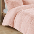 Shaggy Long Fur Comforter Mini Set Twin Blush Polyester