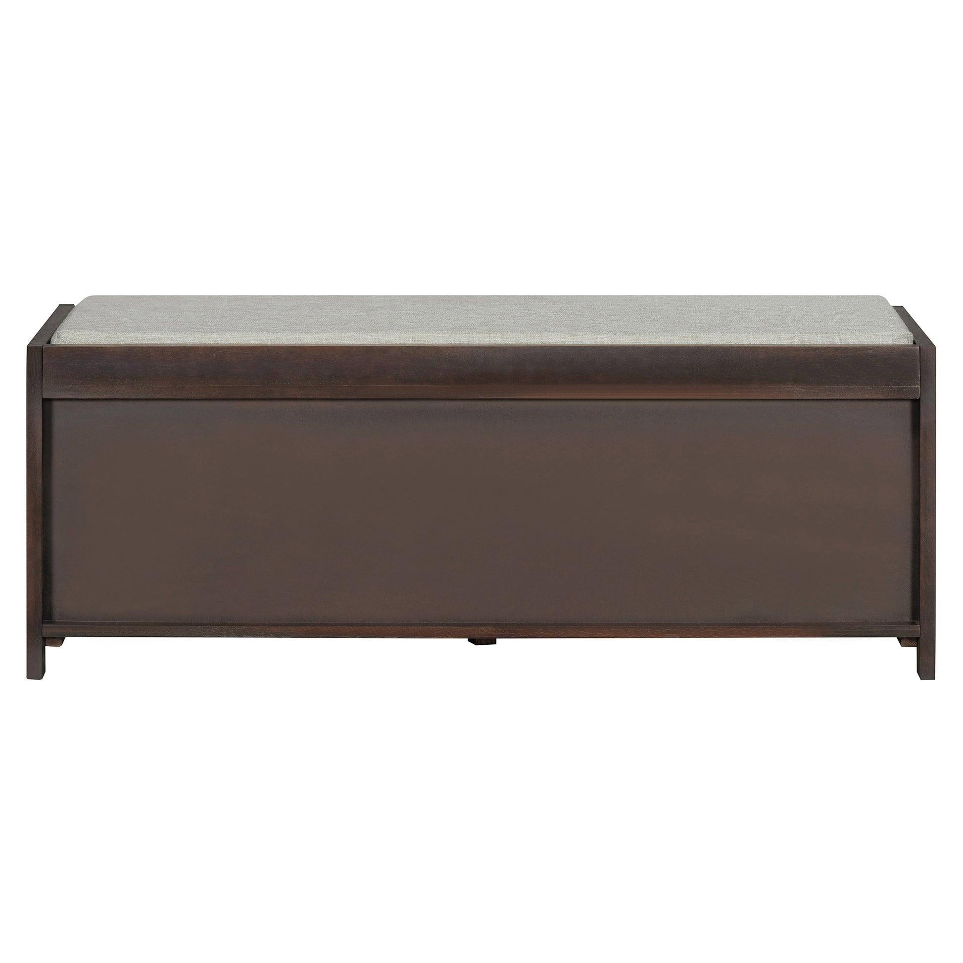 Distressed Shutter Storage Bench With Acacia Veneer For Retro Charm For Living Room, Entryway Espresso Espresso Mdf