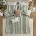 3 Piece Striped Cotton Duvet Cover Set King Multicolor Cotton