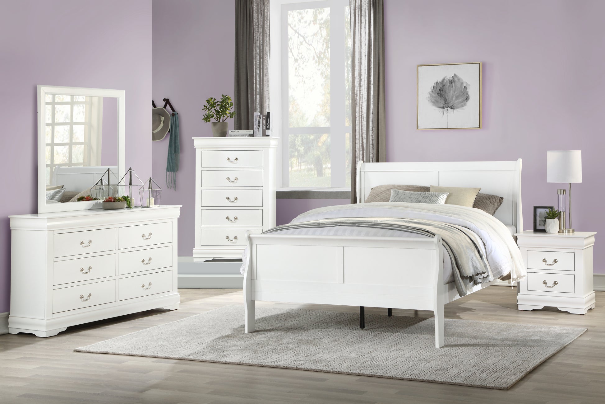 White 5 Drawer Chest With Metal Handles White Bedroom Particle Board Mdf