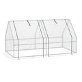 Outsunny 6' X 3' X 3' Portable Mini Greenhouse Outdoor Garden With Large Zipper Doors And Water Uv Pe Cover, White White Plastic
