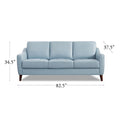 Ersa Leather Sofa Blue Memory Foam Genuine Leather 3 Seat