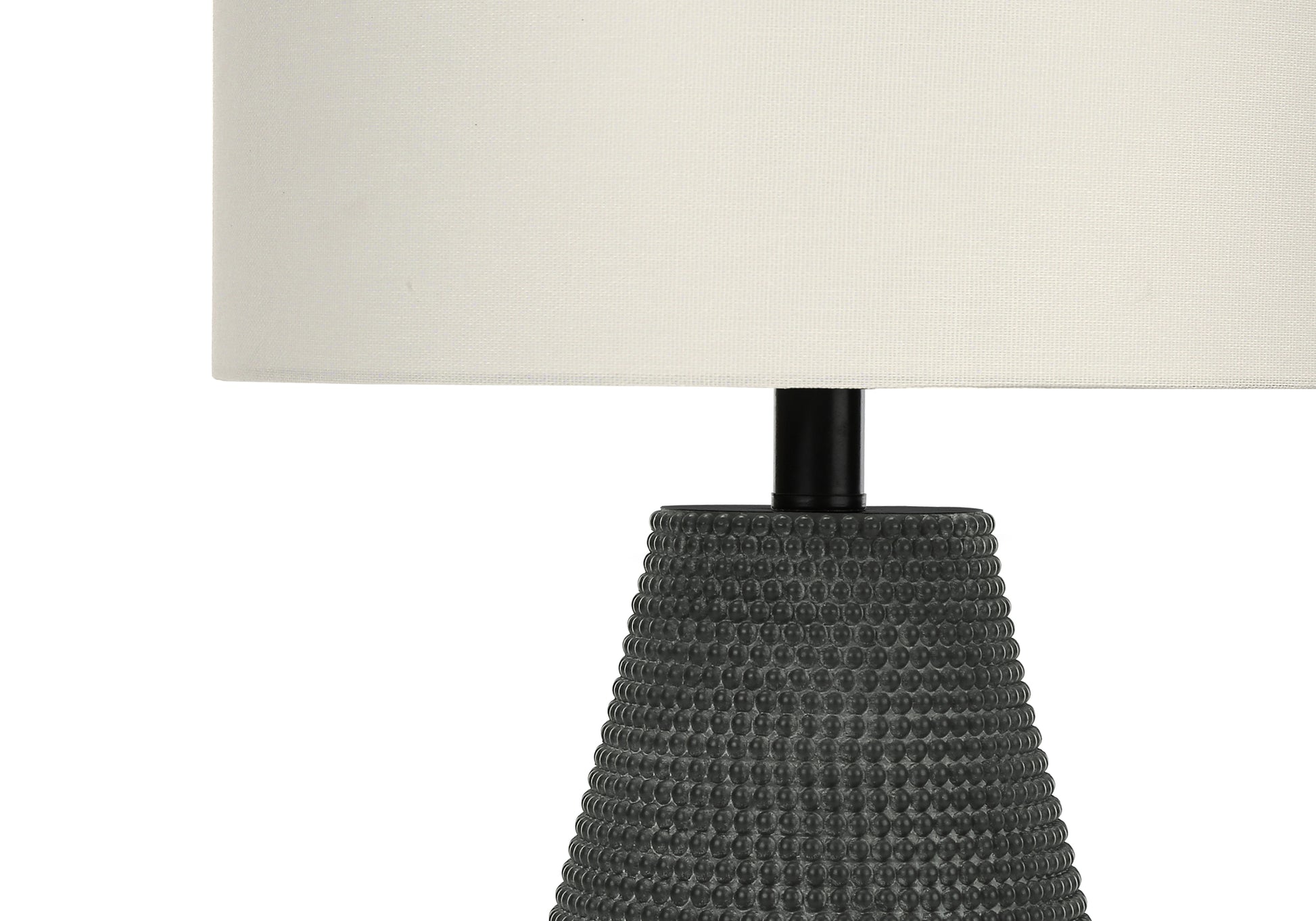 Lighting, 24"H, Table Lamp, Black Resin, Ivory Cream Shade, Contemporary Black Polyresin