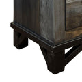 Peya 28 Inch Rustic Nightstand, 2 Drawers, Distress Gray, Brown Pine Wood Grey Brown Wood Metal