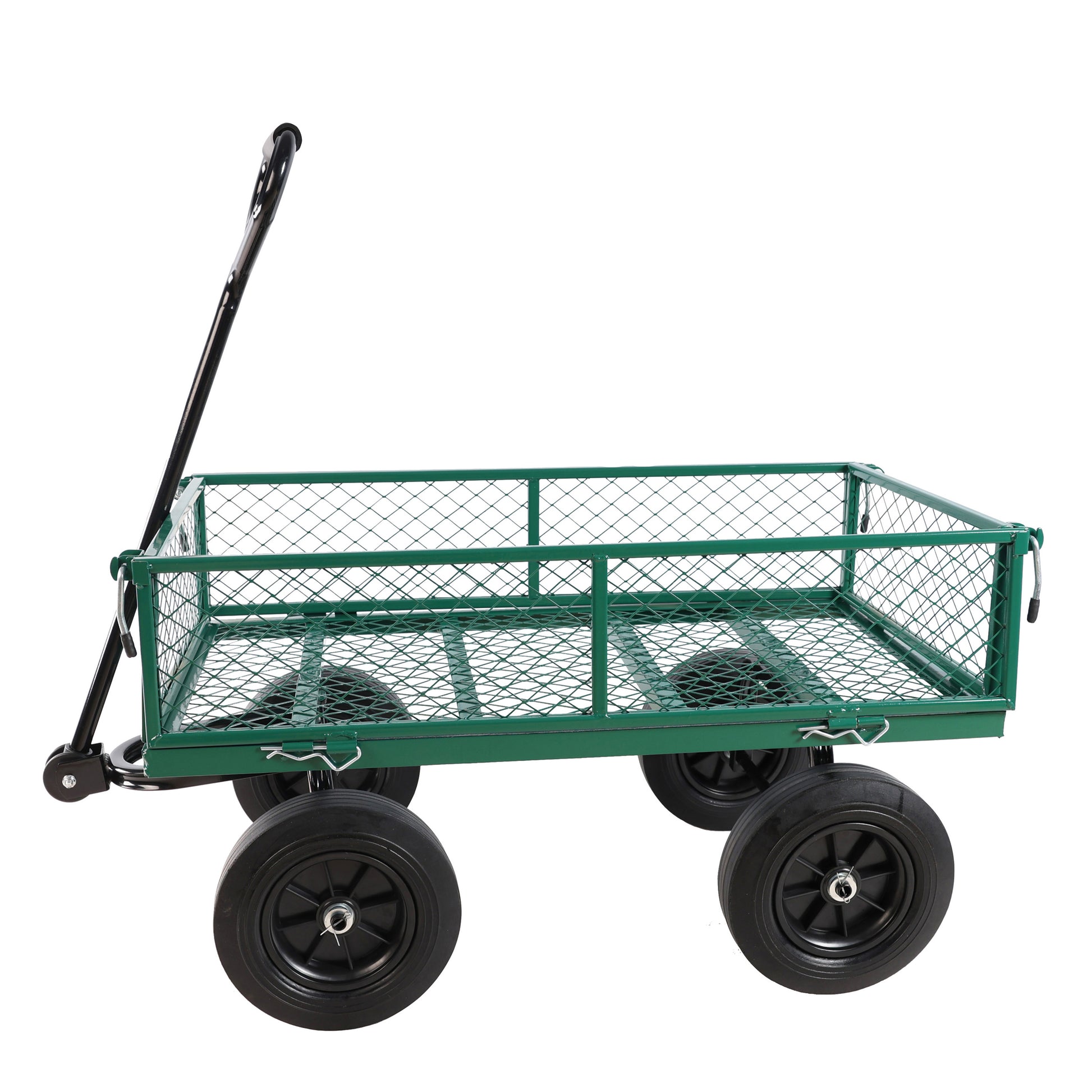 Green Solid Wheels Wagon Cart Solid Wheels Tools Cart Wagon Cart Garden Cart Trucks Make It Easier To Transport Firewood Green Metal