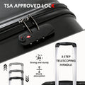 Luggage Expandable Suitcase, Hardcase Pc Abs 3 Pieces Travel Luggage Set 20 24 28 With Tsa Lock And Spinner Wheels Black Abs Pc