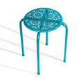 Durable Solid Metal Stool, Powder Coated Finish In Turquoise Turquoise Metal