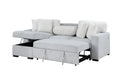 Ford Light Grey White Reversible Pull Out Sofa Bed Light Gray Fabric 3 Seat