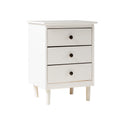 Classic 3 Drawer Solid Wood Nightstand White White Mdf Pine