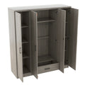 4 Door Wardrobe With 1 Drawer, Gray Grey Gray Bedroom Contemporary Mdf